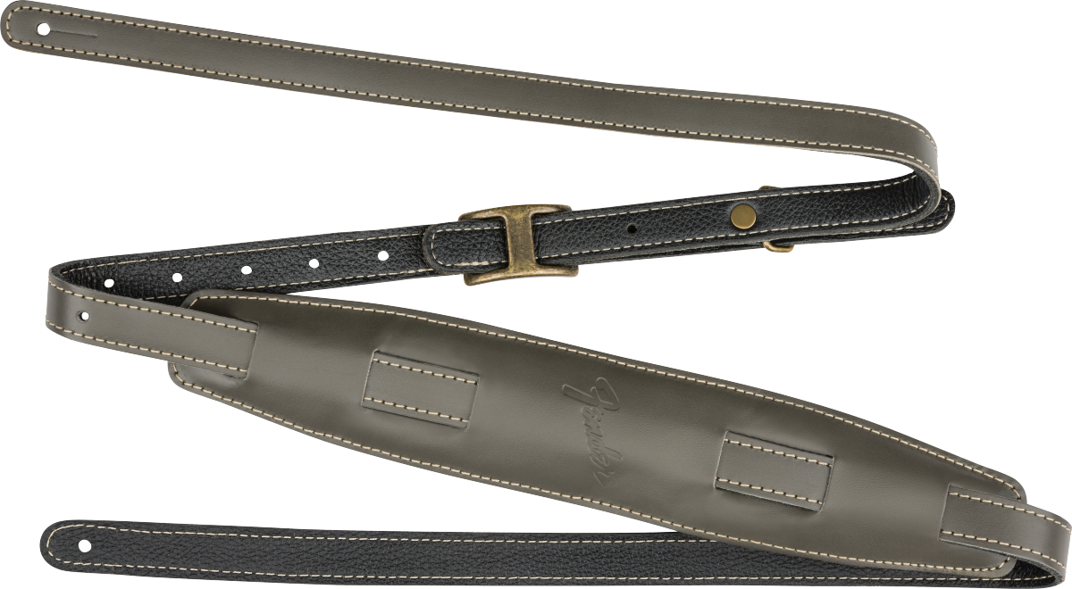 FENDER - Mustang Leather Strap Gray
