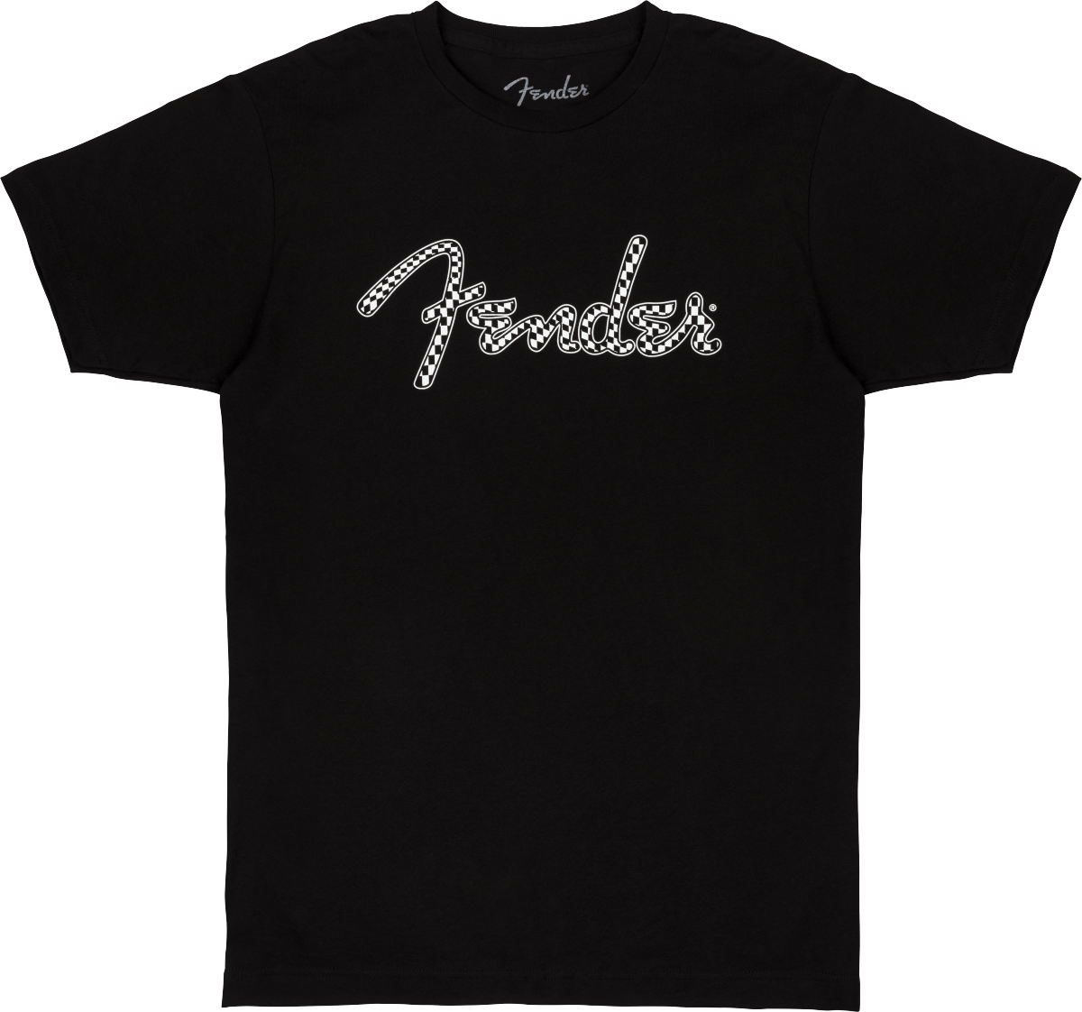 FENDER - Spaghetti Wavy Checker Logo Tee, Black, XL