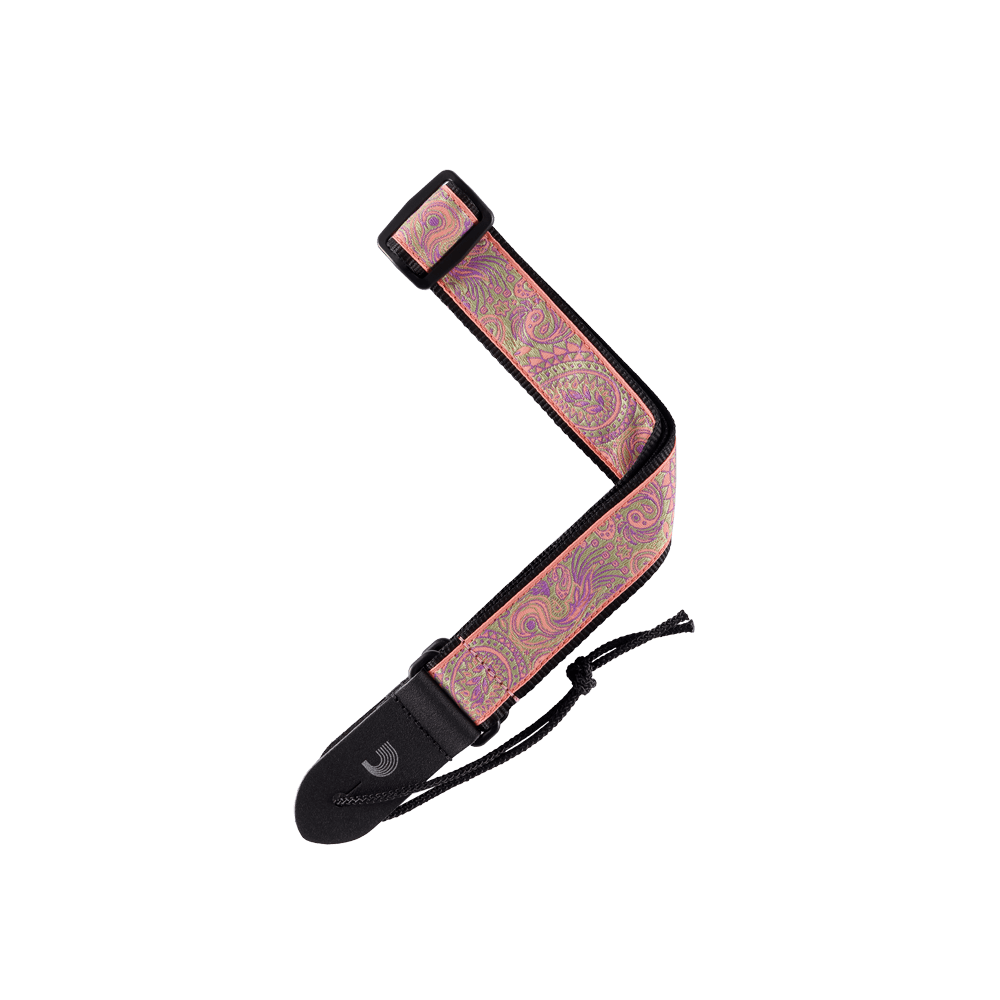 DADDARIO - Jacquard Ukulele Strap Paisley Pink/Green