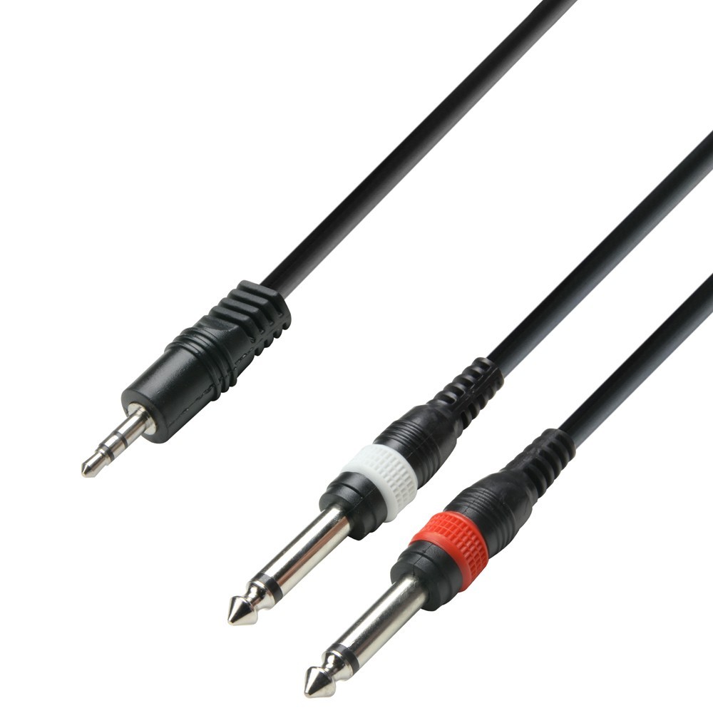 ADAM HALL - Cabo 1x Mini Jack Stereo - 2x Jack Mono-3 m