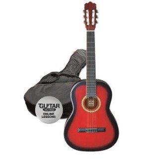 ASHTON -  Pack Guitarra Clássica 3/4 Vermelho