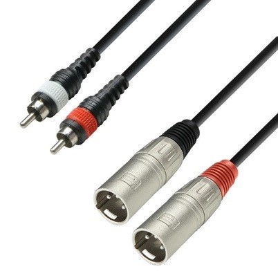 ADAM HALL - Cabo 2x RCA Macho-2x XLR Macho 1m